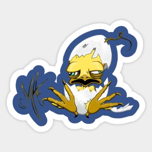 Grumpy Chicken Hatching Sticker